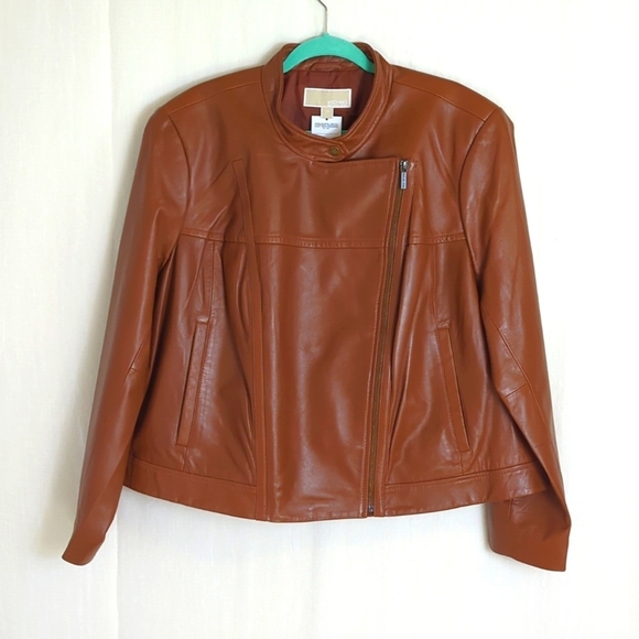 Michael Kors Leather Moto Jacket Size 3X - Picture 1 of 9